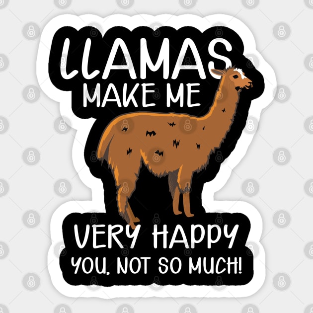 Llama - Llamas make me very happy Sticker by KC Happy Shop